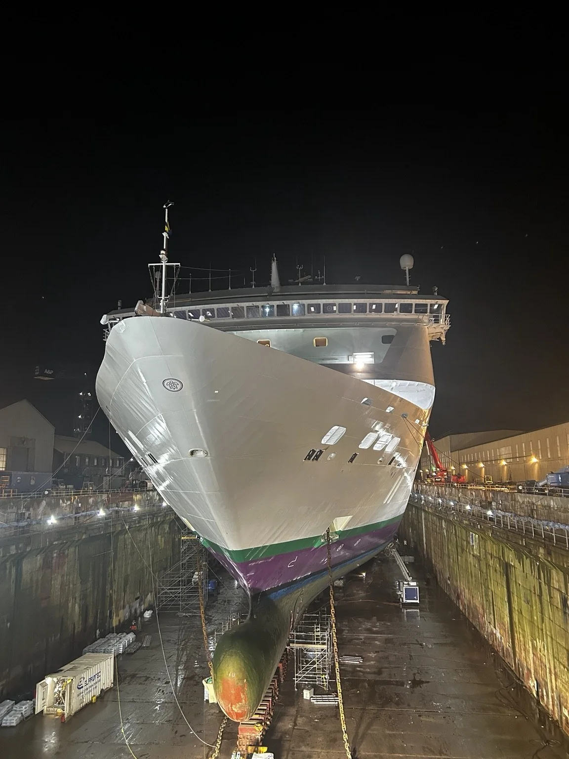 Large vessel in dry dock